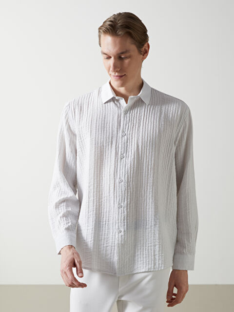 LCW Vision Regular Fit Uzun Kollu Erkek Gömlek - S5J907Z8-R9J