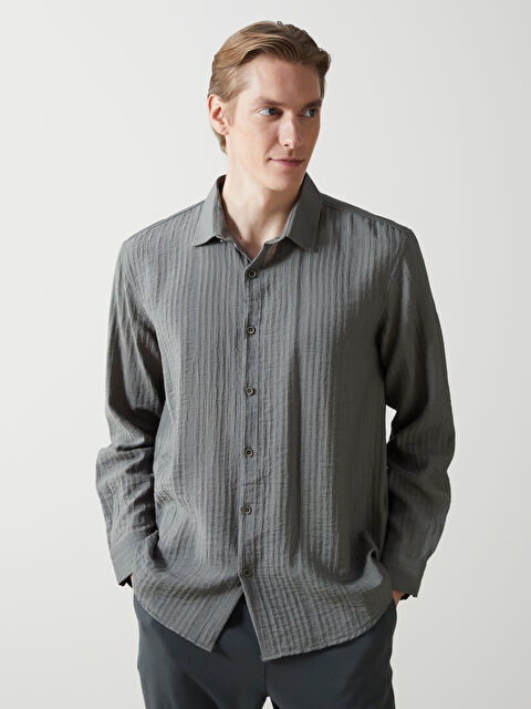 LCW Vision Regular Fit Uzun Kollu Erkek Gömlek - S5J907Z8-SXQ