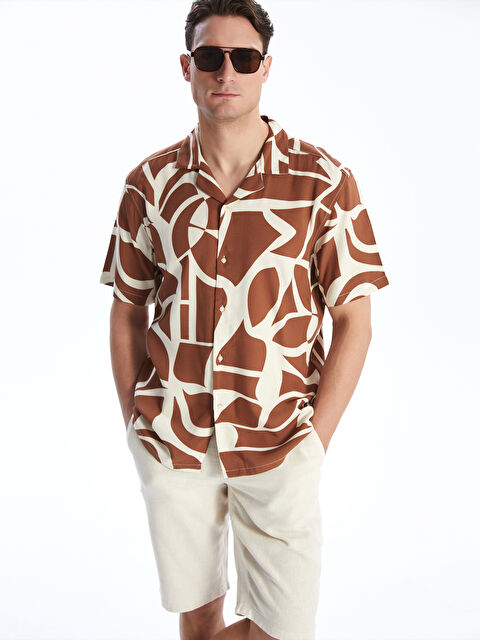 LCW Vision Standard Fit Short Sleeve Viscose Men's Shirt - S5J911Z8-Q6K