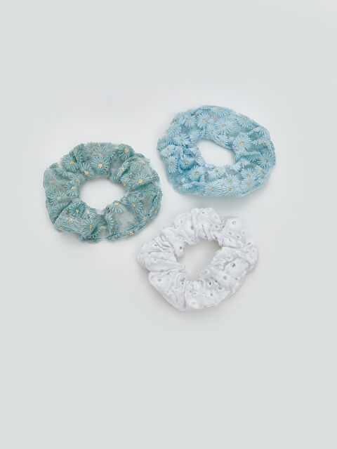 LCW ACCESSORIES Çiçek Nakışlı Kadın Lastik Toka Seti 3'lü - S5J921Z8-M0T