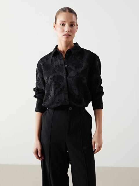 LCWAIKIKI Classic Loose Fit Desenli Kadın Gömlek - S5J948Z8-CVL