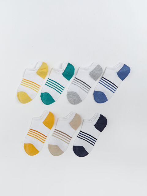 LCW Kids Çizgili Erkek Çocuk Sneaker Çorap 7'li - S5J977Z4-K00