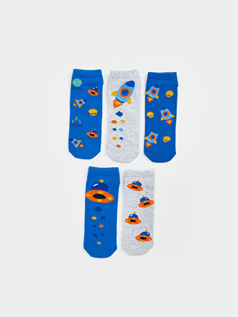 LCW Kids Desenli Erkek Çocuk Patik Çorap 5'li - S5J992Z4-K00