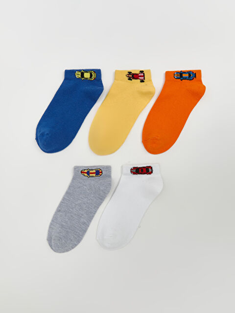 LCW Kids Desenli Erkek Çocuk Patik Çorap 5'li - S5J994Z4-K00
