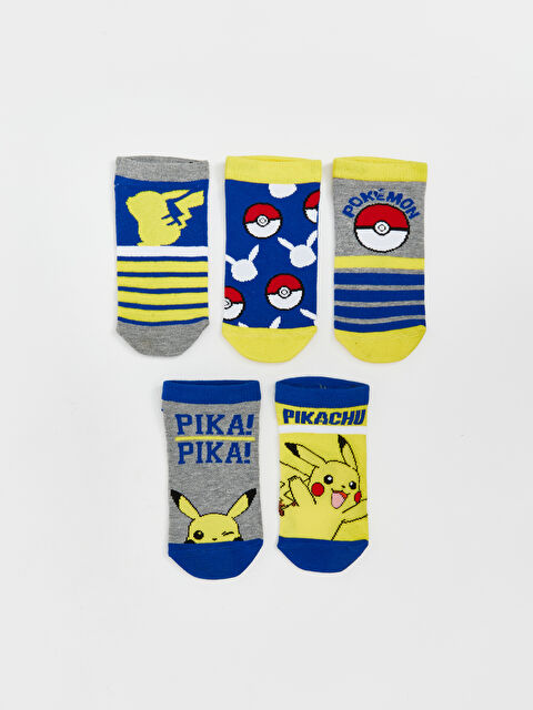 LCW Kids Pikachu Desenli Erkek Çocuk Patik Çorap 5'li - S5JA23Z4-K00