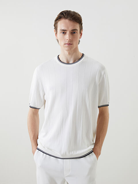 LCW Vision Bisiklet Yaka Kısa Kollu Erkek Triko Kazak - S5JA48Z8-R9J