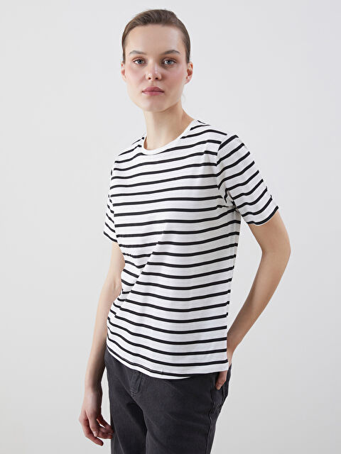 LCWAIKIKI Classic Crew Neck Striped Women's T-Shirt