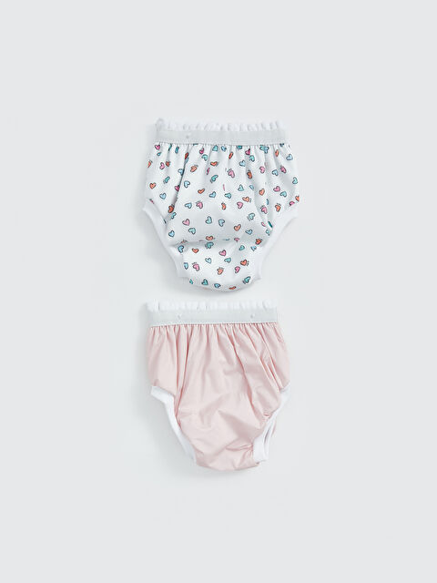 LCW baby Beli Lastikli Baskılı Kız Bebek Alıştırma Külodu 2'li - S5JC19Z1-LRA