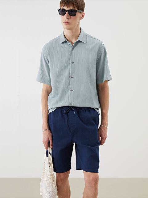 XSIDE Rahat Kalıp Kısa Kollu Çizgili Erkek Gömlek - S5JC22Z8-GD2