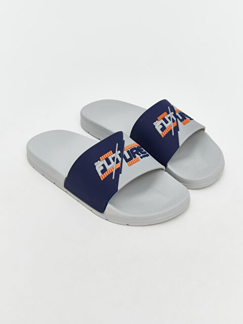 LCW STEPS Text Printed Single Band Boy Slippers - S5JC78Z4-CRP