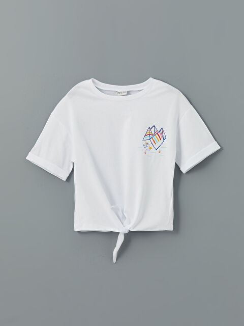 LCW ECO Crew Neck Girls' Crop T-Shirt