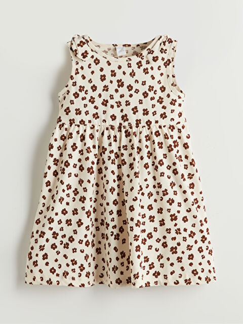 LCW Kids Crew Neck Floral Girls' Dress - S5JD47Z1-LQB