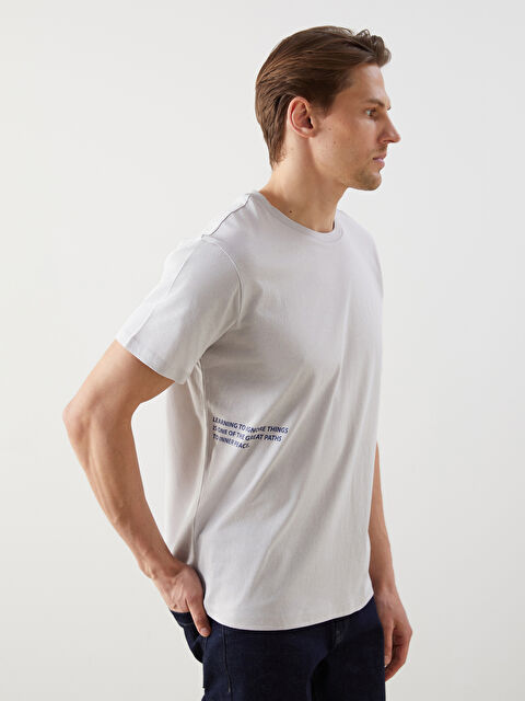 LCW ECO Bisiklet Yaka Kısa Kollu Baskılı Penye Erkek Tişört - S5JD63Z8-G0Z