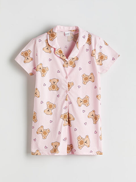 LCW Kids Gömlek Yaka Kız Çocuk Pijama Üst - S5JE08Z4-LSZ