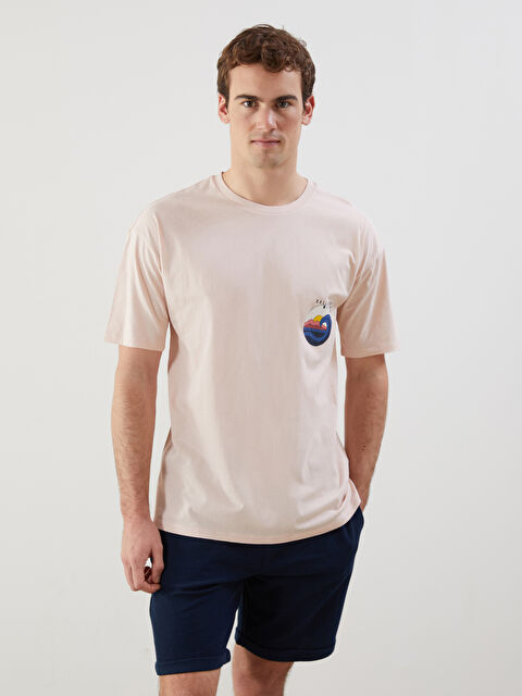 LCW ECO Bisiklet Yaka Baskılı Penye Erkek Tişört - S5JE26Z8-G2J