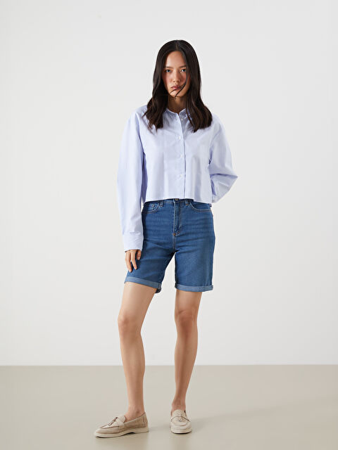 LCW Jeans Bermuda Fit Kadın Jean Şort - S5JF46Z8-JVU