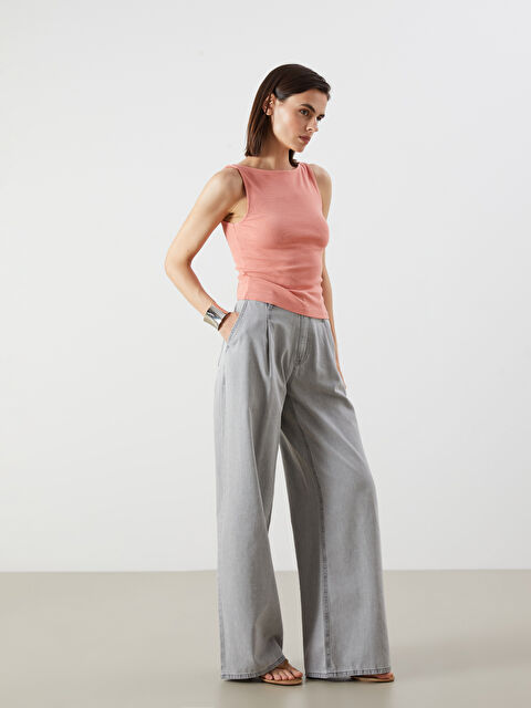 LCW Jeans Wideleg Kadın Jean Pantolon - S5JF53Z8-GRD