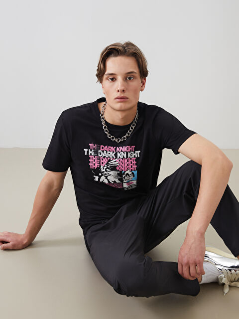 XSIDE Bisiklet Yaka Baskılı Penye Erkek Tişört - S5JF78Z8-CVL