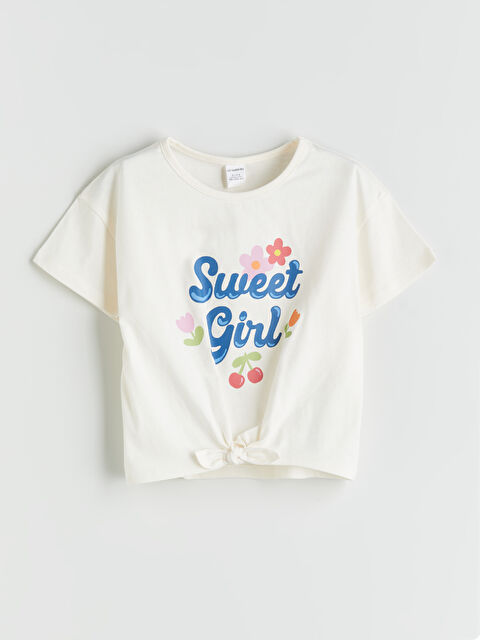 LCW Kids Bisiklet Yaka Baskılı Kız Çocuk Tişört - S5JF82Z1-FRC