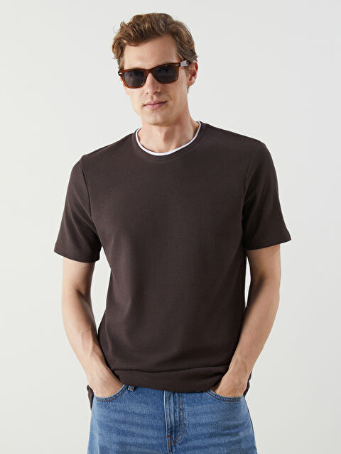 LCWAIKIKI Classic Bisiklet Yaka Düz Erkek Tişört - S5JF99Z8-HNM