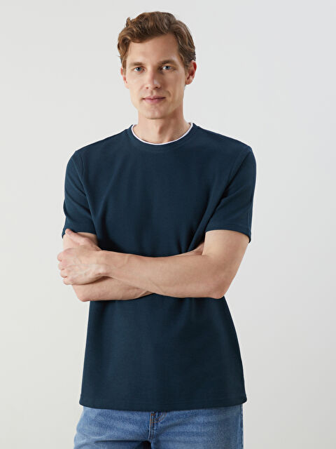 LCWAIKIKI Classic Bisiklet Yaka Düz Erkek Tişört - S5JF99Z8-QT0