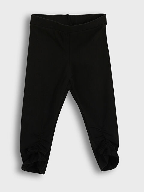 LCW Kids Elasticated Waist 3/4 Length Girls' Leggings - S5JG44Z4-CVL