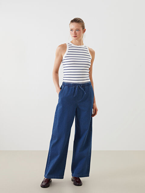 LCWAIKIKI Classic Wideleg Kadın Jean Pantolon - S5JG87Z8-H45