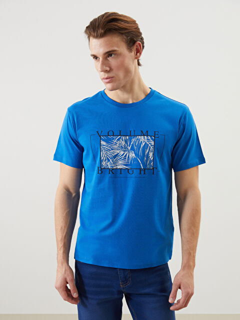 LCW ECO Bisiklet Yaka Kısa Kollu Baskılı Penye Erkek Tişört - S5JH07Z8-HNU