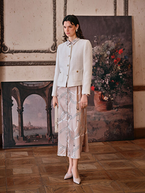 LCW Modest Bisiklet Yaka Kadın Tüvit Ceket - S5JH44Z8-EEW