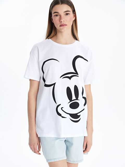 XSIDE Crew Neck Mickey Mouse Printed Women's T-Shirt - S5JH69Z8-Q6K