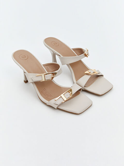 LCW STEPS Kare Burun Tokalı Topuklu Kadın Terlik - S5JI34Z8-R81