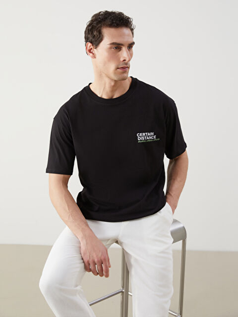 LCW ECO Bisiklet Yaka Baskılı Penye Erkek Tişört - S5JI64Z8-CVL