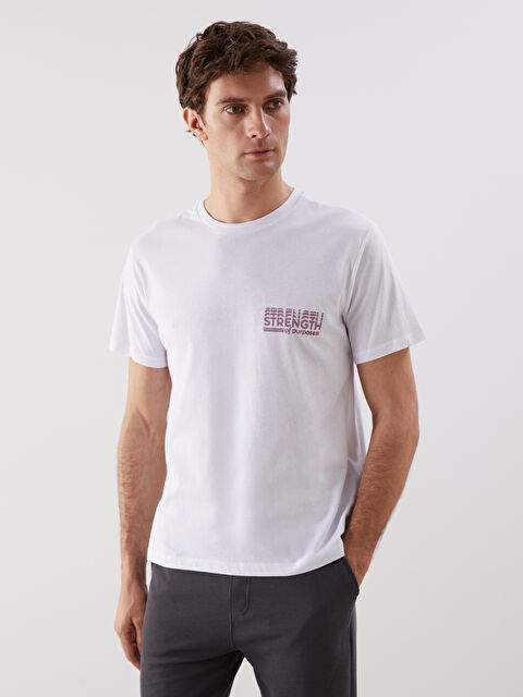 LCW ECO Bisiklet Yaka Kısa Kollu Baskılı Penye Erkek Tişört - S5JI69Z8-J5E