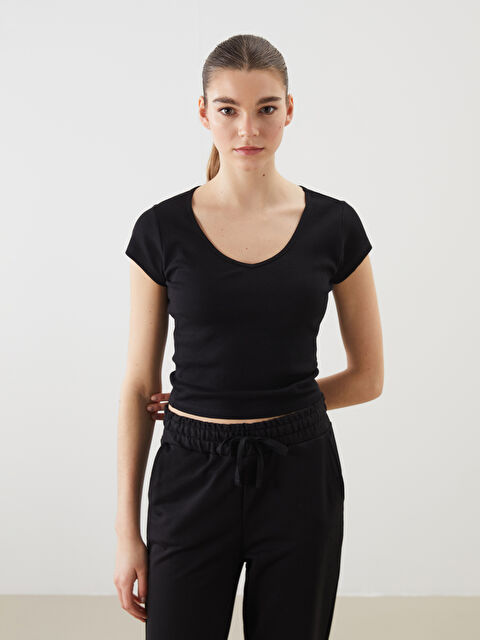 XSIDE V Neck Women's T-Shirt - S5JK92Z8-CVL