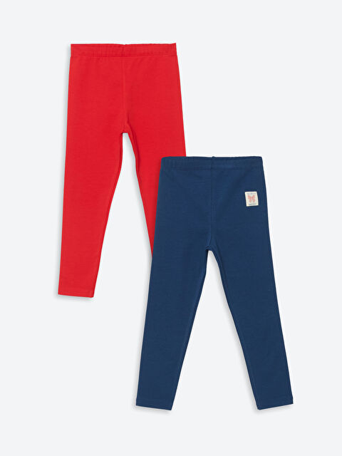 LCW Kids Beli Lastikli Baskılı Kız Çocuk Tayt 2'li - S5JM75Z1-GZX