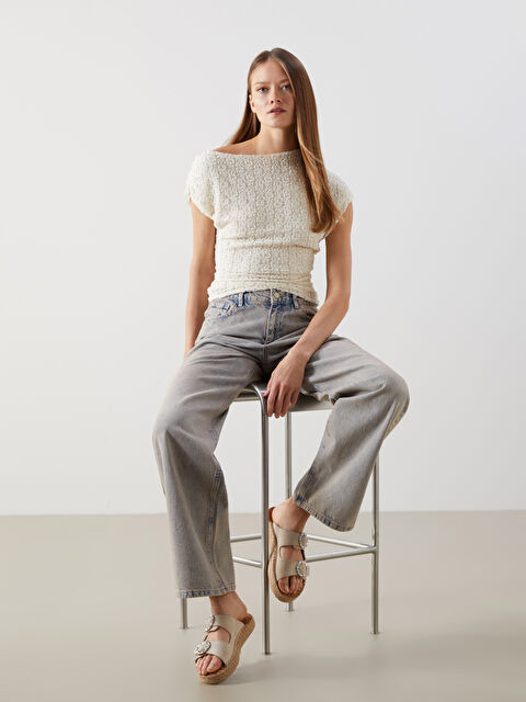 LCW STEPS Çift Bantlı Kadın Terlik - S5JO77Z8-R81