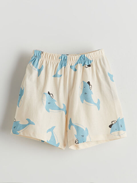 LCW baby Beli Lastikli Baskılı Erkek Bebek Şort - S5JP05Z1-LQA