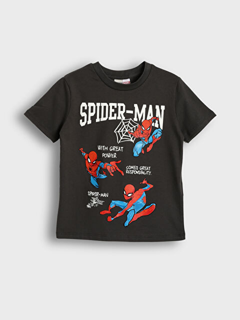 LCW Kids Crew Neck Spider-Man Printed Boys' T-Shirt - S5JP43Z4-VFB