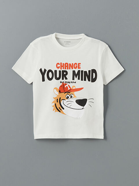 LCW Kids Bisiklet Yaka Baskılı Erkek Çocuk Tişört - S5JP77Z1-R9J