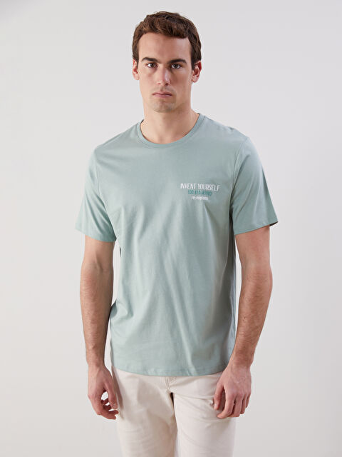 LCW ECO Bisiklet Yaka Baskılı Erkek Tişört - S5JQ25Z8-GJM