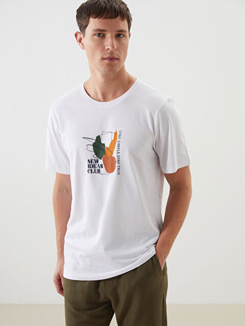 LCW ECO Bisiklet Yaka Baskılı Penye Erkek Tişört - S5JQ35Z8-J5E