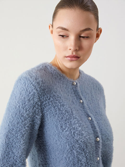 LCW Modest Bisiklet Yaka Kadın Triko Hırka - S5JR28Z8-FFH