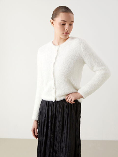 LCW Modest Bisiklet Yaka Kadın Triko Hırka - S5JR28Z8-V9H