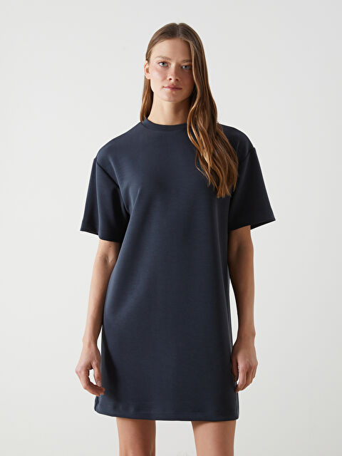 LCW Vision Bisiklet Yaka Kadın Mini Elbise - S5JS59Z8-CVL