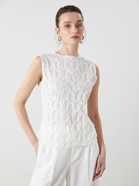 LCWAIKIKI Classic Bisiklet Yaka Dokulu Kadın Atlet - S5JS70Z8-R9J