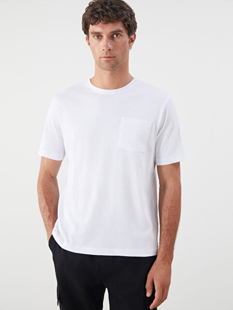 LCWAIKIKI Classic Bisiklet Yaka Penye Erkek Tişört - S5JS84Z8-Q6K