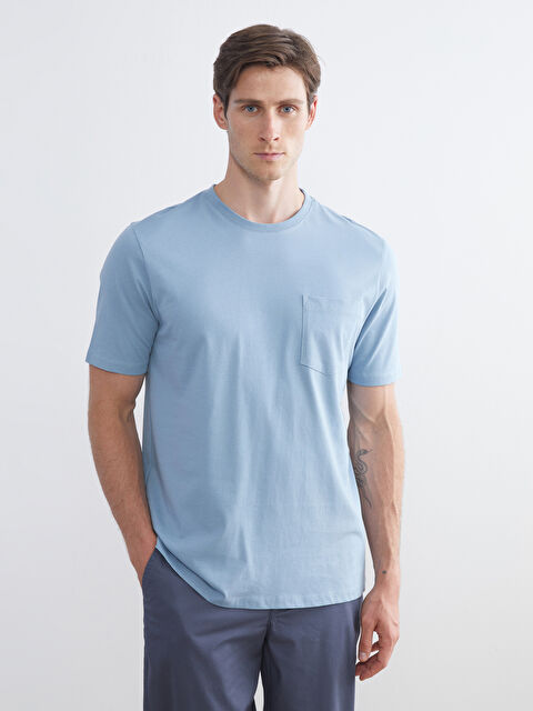 LCWAIKIKI Classic Bisiklet Yaka Penye Erkek Tişört - S5JS84Z8-SPD