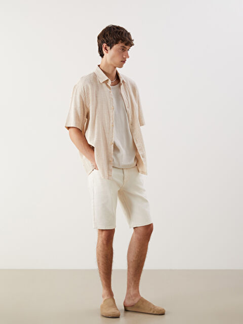 LCW Jeans Slim Fit Erkek Jean Şort - S5JS93Z8-DBD