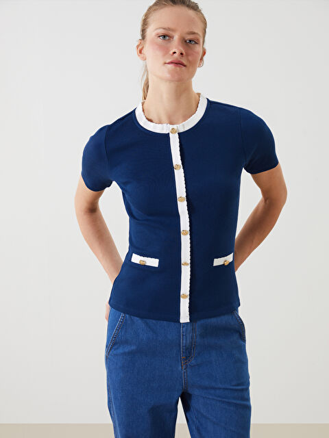 LCWAIKIKI Classic Bisiklet Yaka Kadın Bluz - S5JT18Z8-R4J