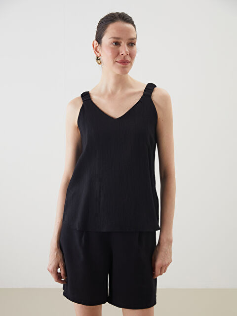 LCWAIKIKI Classic V Yaka Dokulu Kadın Bluz - S5JU25Z8-CVL